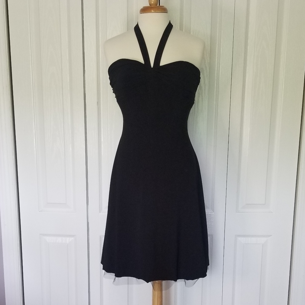 B. DARLIN Vintage Halter Top Dress with Tulle